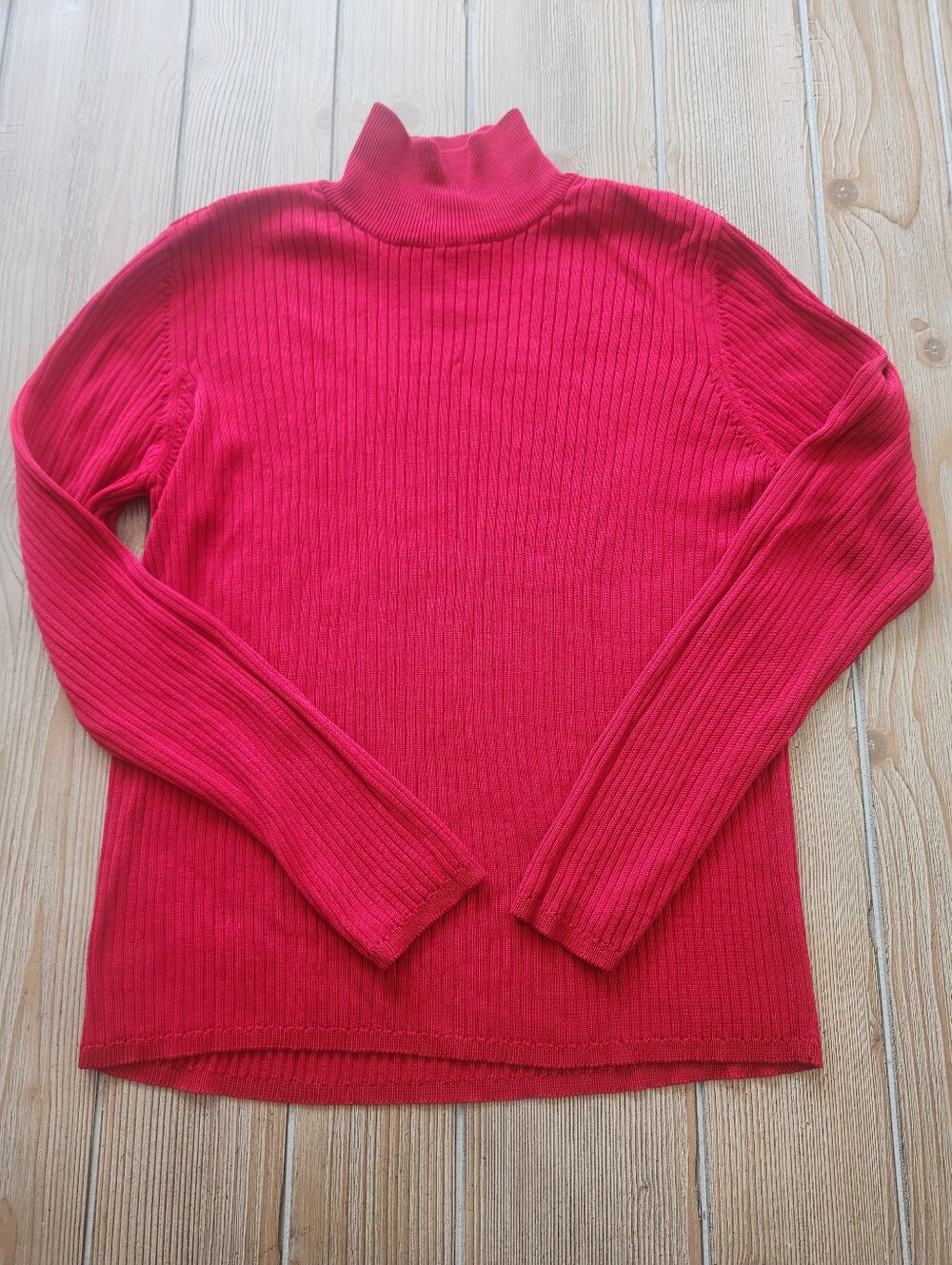 Talbots Ribbed Turtleneck Sweater - Bright Red